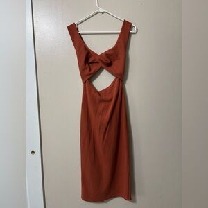 Gorgeous burnt orange cut out midi dress